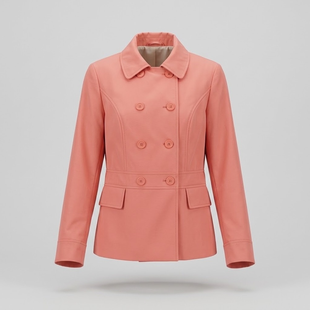 Calvin Klein Womens Coral Pink Double Breasted Peacoat Jacket RN 112384